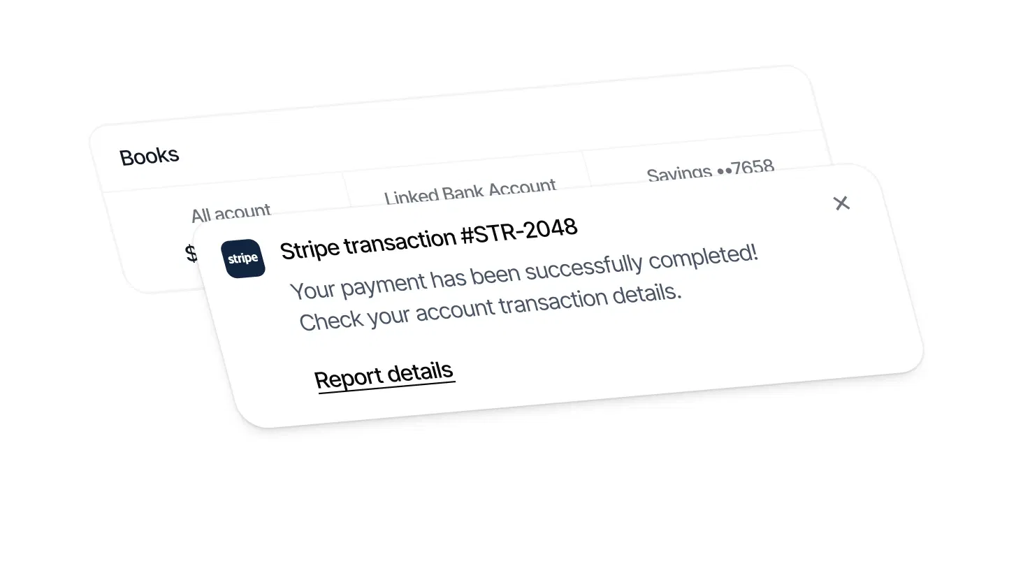 Financial reporting dashboard with linked bank accounts