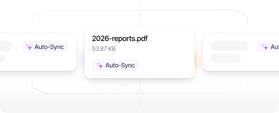 Auto-sync indicator on an invoice file