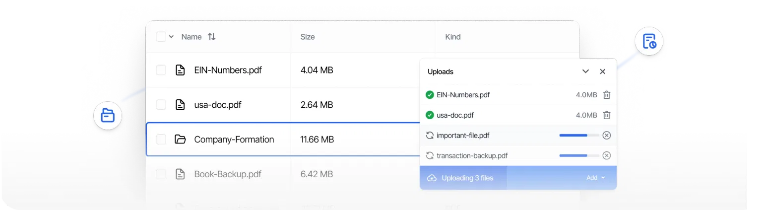 Document management dashboard preview