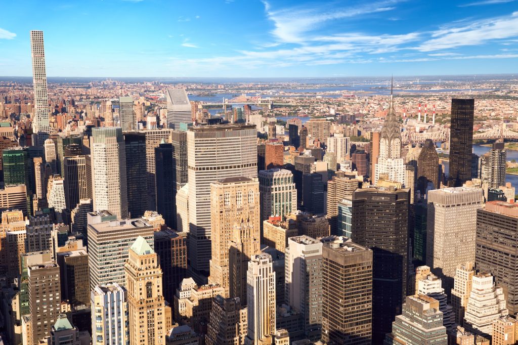 Urban skyscrapers in New York